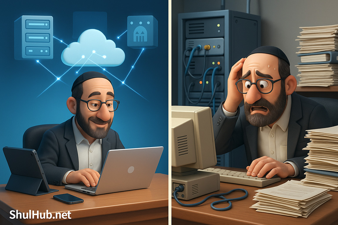 Featured image for Comparing Cloud vs. Local Shul Software Systems